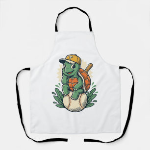 Tablier Tortue de baseball Gravure vintage Graphisme_1