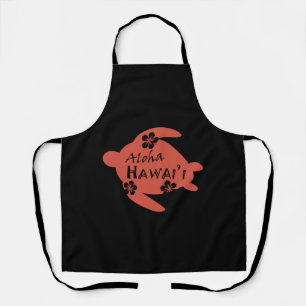 Tablier Tortue de mer Aloha Hawaii Hibiscus Orange Graphic