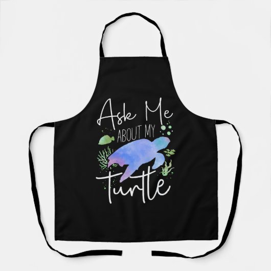 Tablier Tortue de mer Aquarelle Demander (Recto)