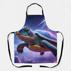 Tablier Tortue de mer galactique violette