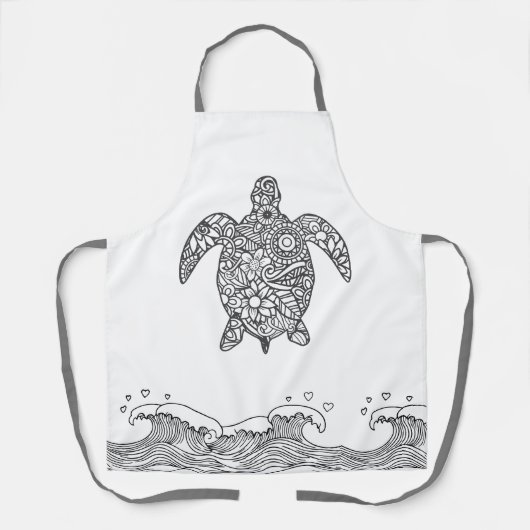 Tablier Tortue de mer Mandala (Recto)