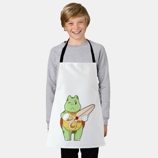 Tablier Tortue en coiffeur avec ciseaux (Porté)