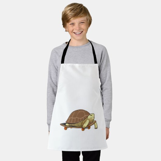 Tablier Tortue en patinage avec skateboard (Porté)