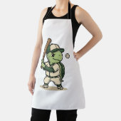 Tablier Tortue Mignonne Batteur de Baseball Art Vectoriel (Insitu)