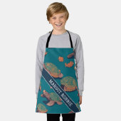 Tablier Tortue Retro Coloré Motif personnalisé (Porté)
