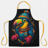 Tablier Toucan Tropical – Tabard de Cuisine Coloré (Recto)