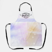 Tablier Toujours être positif violet jaune (Recto)