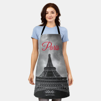 Tablier Tour Eiffel Noir Blanc Paris Voyage en Europe