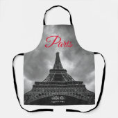 Tablier Tour Eiffel Noir Blanc Paris Voyage en Europe (Recto)