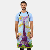 Tablier Tour Eiffel Pointillism Paysage de printemps (Porté)