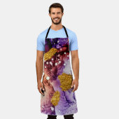 Tablier Tourbillons orientaux en or Peinture Abstraite (Porté)