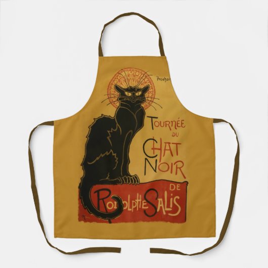 Tablier Tournee de Conversation Noir Chat noir (Recto)