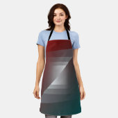 Tablier Tournée de gris sur la bordeaux turquoise (Porté)