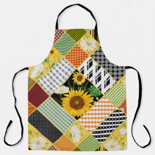 Tablier Tournesol Chamomile, Patchwork Aquarelle.