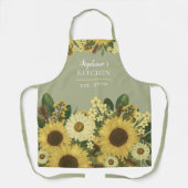 Tablier Tournesol floral Pays Nom de la femme Apron (Recto)