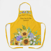 Tablier Tournesol jaune clair mignon avec devis (Recto)