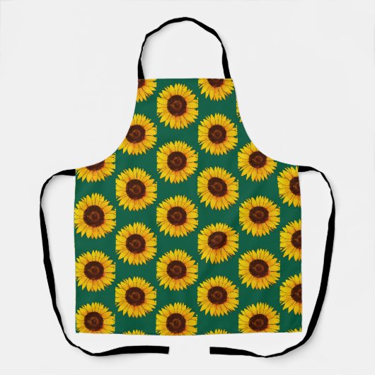 Tablier Tournesol jaune vibrant en fleurs (Recto)