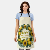 Tablier Tournesol Lemon Wreath Love Design (Porté)