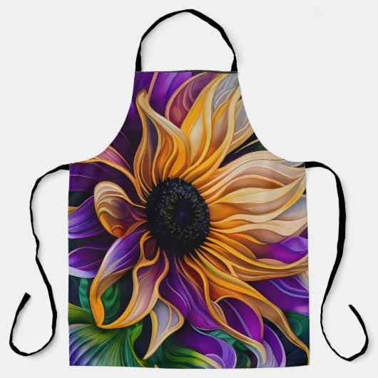 Tablier Tournesol pourpre et or (Recto)