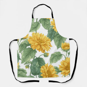 Tablier Tournesol rustique aquarelle floral Boho ferme