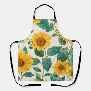 Tablier Tournesol rustique aquarelle floral Boho ferme mai