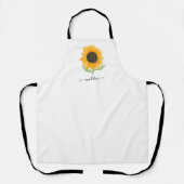 Tablier Tournesol rustique minimal nom personnalisé script (Recto)