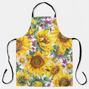Tablier Tournesol Vintage : Fleur Jaune Été.