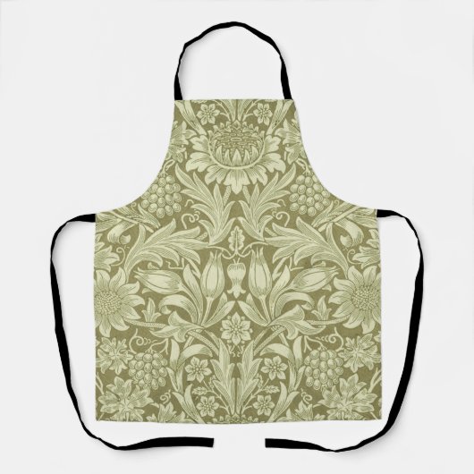 Tablier Tournesol William Morris Vintage Olive Damask (Recto)