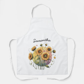 Tablier Tournesols avec nom personnalisable