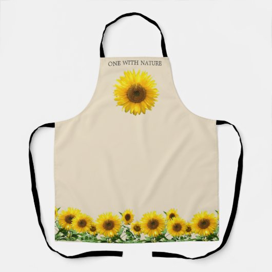 Tablier Tournesols élégants sur fond beige clair (Recto)