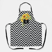 Tablier Tournesols rustiques et Motif Chevrons (Recto)