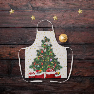 Tablier Tourterelles en gris arrière - plan de Noël