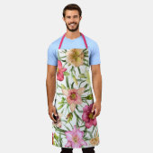 Tablier Tous les jours sur l'impression botanique florale (Porté)