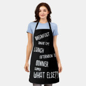 Tablier Tous les repas Petit déjeuner Déjeuner Dîner Noir (Porté)