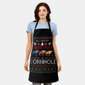 Tablier Tout ce que je veux pour Noël, c'est Cornhole Ugly (Porté)
