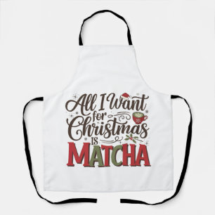 Tablier Tout ce que je veux pour Noël est un café vert Mat