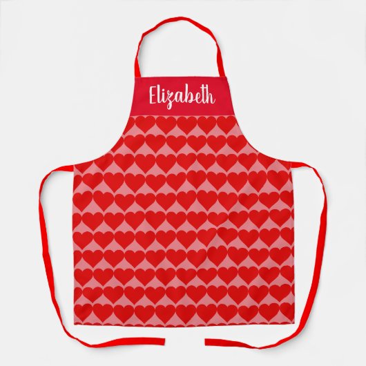 Tablier Tout-En-Dessus Red Hearts (Recto)