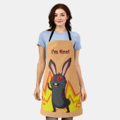 Tablier Tout est beau mème avec lapin noir (Porté)