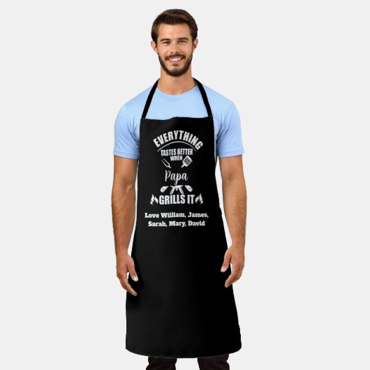 Tablier Tout Goûte Mieux Quand Papa Le Grille (Porté)