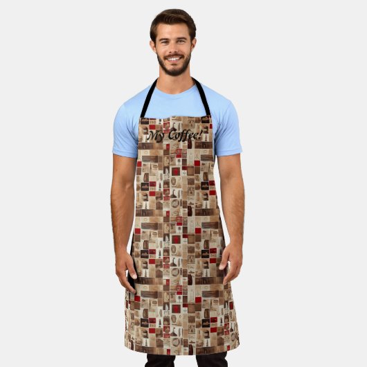 Tablier Tout mon café Patchwork Quilt Motif No3 (Porté)