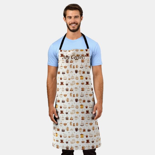 Tablier Tout mon café Patchwork Quilt Motif No7 (Porté)