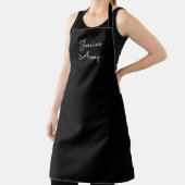Tablier Tout nom | Script blanc modifiable Cool sur noir (Insitu)