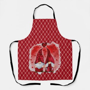 Tablier Tout rose sur les Coeurs rouges Gnome Cuisine Apro