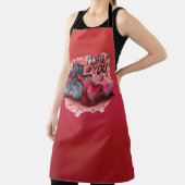 Tablier Tout Rouge Je T'Aire Creusé Valentine Kitchen Apro (Insitu)