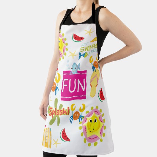 Tablier Tout sur Imprimer Apron Beach House Fun Chef (Insitu)