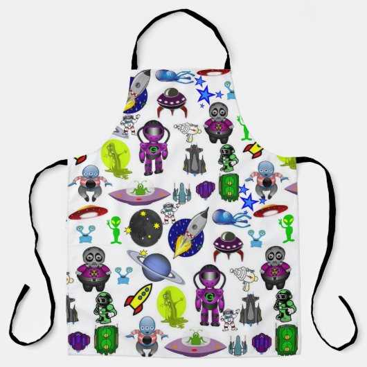 Tablier Tout sur l'impression Apron Astronaut Espace Alien (Recto)