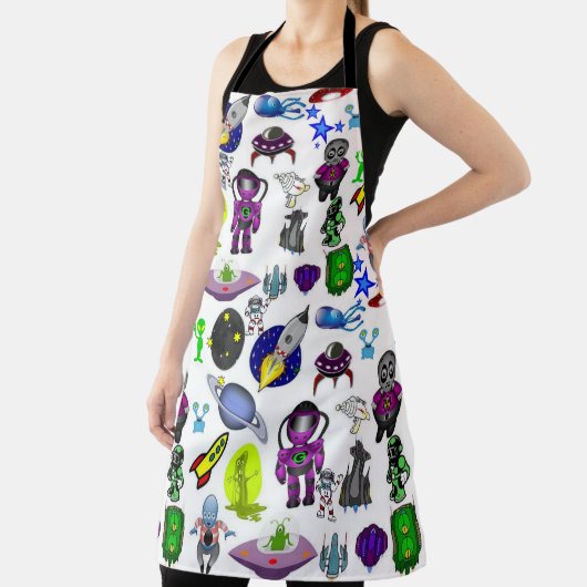 Tablier Tout sur l'impression Apron Astronaut Espace Alien (Insitu)