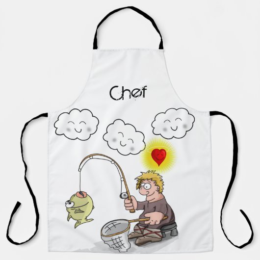 Tablier Tout sur l'impression Apron Pêcheur Pêche (Recto)