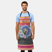 Tablier Tout sur l'impression Bande d'apperon Opossum Flor (Porté)
