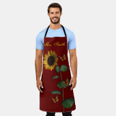 Tablier Tout sur l'impression Papillon de tournesol de tab (Porté)